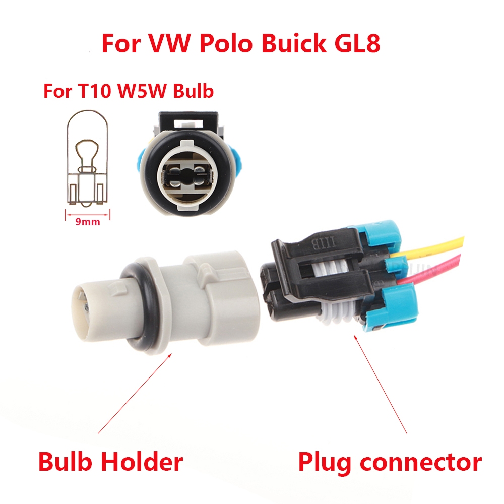 T10 W5W ผู้ถือหลอดไฟสําหรับ VW Polo Buick GL8 Clearance Light Socket Connector