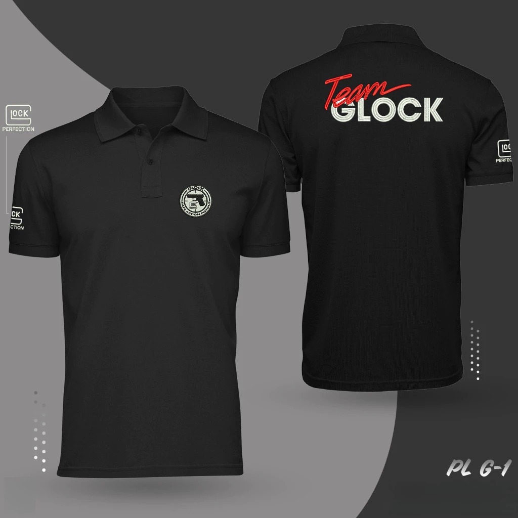 G-1 Team Glock แขนสั้น สไตล์โปโล พิมพ์ลายกราฟิก ทำจากผ้าฝ้าย 100%