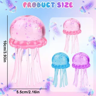 🚀ประเทศไทย🚀NeeDoh Jellyfish Stress Ball เยลลี่ปลาหมึกแมงกะพรุนน้ำตาลลูกบีบของเล่นสำหรับเด็กนักเรียนผู้ใหญ่