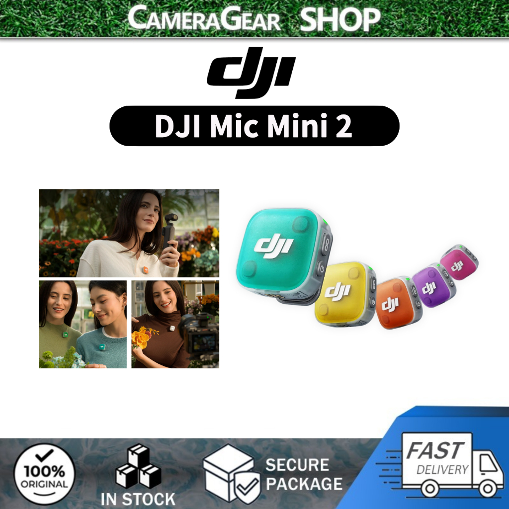 DJI Mic Mini 2, ไมโครโฟนไร้สายขนาดเล็กสําหรับกล้อง/โทรศัพท์มือถือ/คอมพิวเตอร์ (Osmo Pocket 3/4/4P, Osmo 360, Osmo Nano, Action 6)