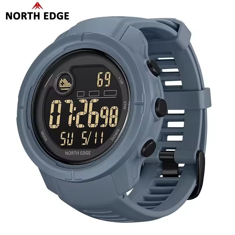 North EDGE MARS 5 แบรนด์แฟชั่นกีฬา LED กันน้ํา 50M นาฬิกาผู้ชายดิจิตอล