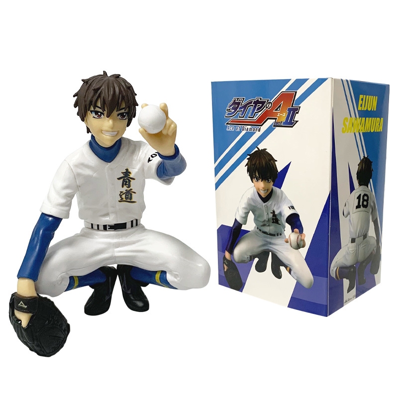 12 ซม.ญี่ปุ่นอะนิเมะ Ace of Diamond Squat ท่าทาง Sawamura Eijun เบสบอลนักกีฬา Daiyano PVC Action Figure เดสก์ท็อปตกแต่งตุ๊กตาของเล่น