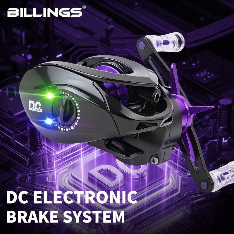 BILLINGS Baitcasting ตกปลา Reel DC เบรค 7.2:1 อัตราทดเกียร์ 5KG ลากสูงสุด 5 + 1BB Ultra Light Long Cast