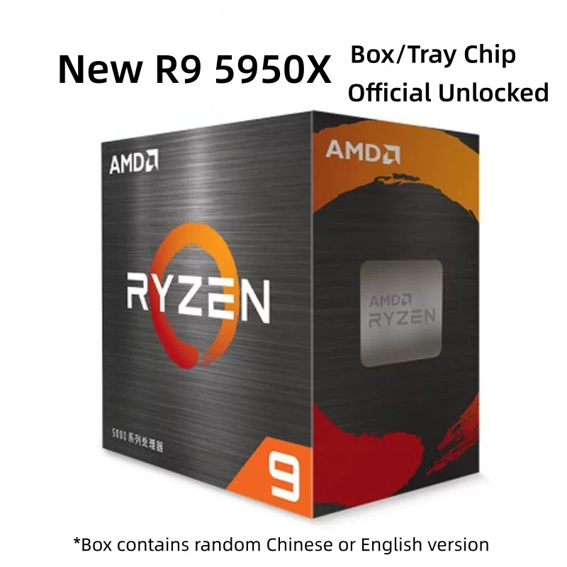 AMD Ryzen 9 5950X CPU โปรเซสเซอร์ 3.4GHz 16 Core 32 ซ็อกเก็ตเกลียว AM4 105W ปลดล็อค 100-000000059