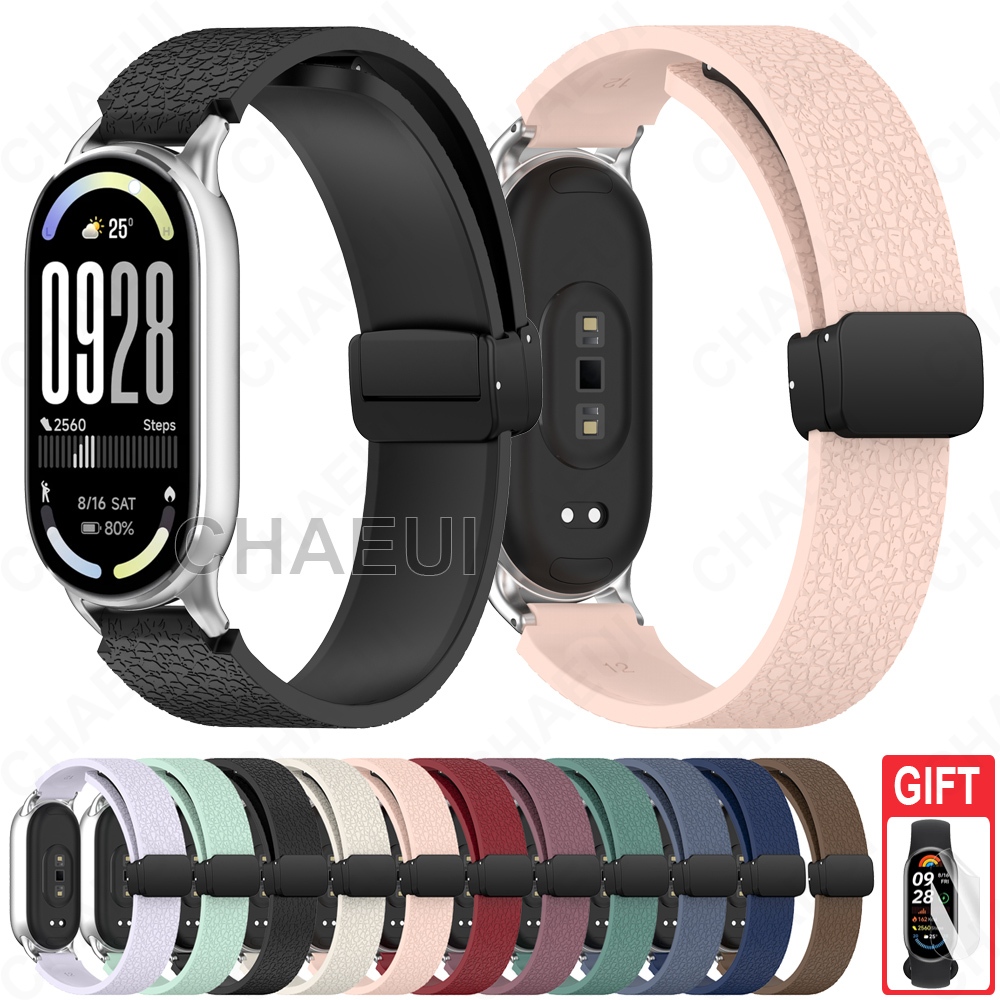 สร้อยข้อมือซิลิโคนสายคล้องคอแม่เหล็กทนทานห่วงอุปกรณ์เสริมสําหรับ Xiaomi Smart Band 10 9 8 / Band 10 Ceramic Edition