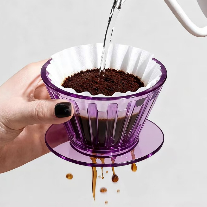 Comemore อาบน้ำดาวฟ้า ดริปเปอร์เค้ก อุปกรณ์ชงกาแฟดริป กาแฟดริป Pour-over Coffee Crystal Eye Cake Dripper