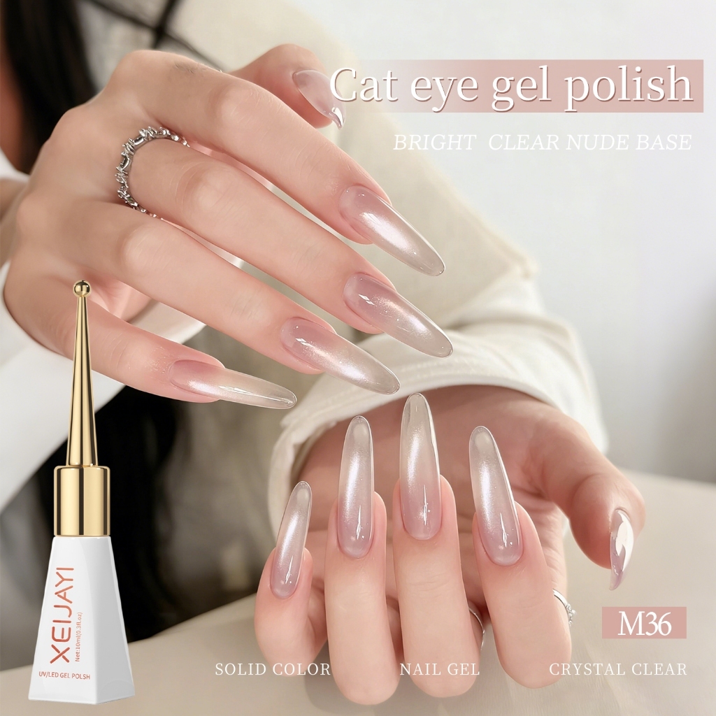 XEIJAYI 10ml-ยาทาเล็บเจลตาแมวสีนู้ดใหม่เหมาะสําหรับแต่งเล็บ DIY ที่บ้านมาก