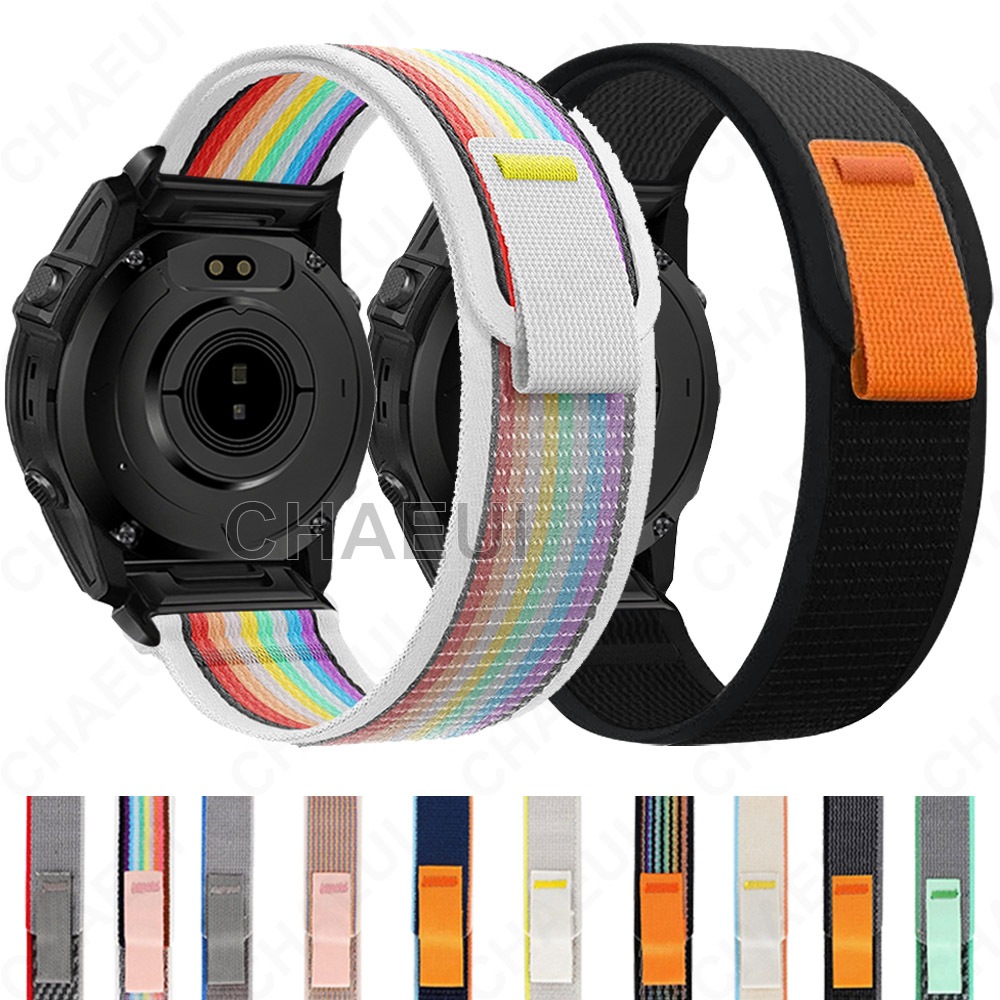 ทอห่วงสายรัดไนลอนอุปกรณ์เสริมสร้อยข้อมือสําหรับ Garmin Fenix 8 51mm 47mm 43mm / 7X / 7s / 6 / Fenix3 hr