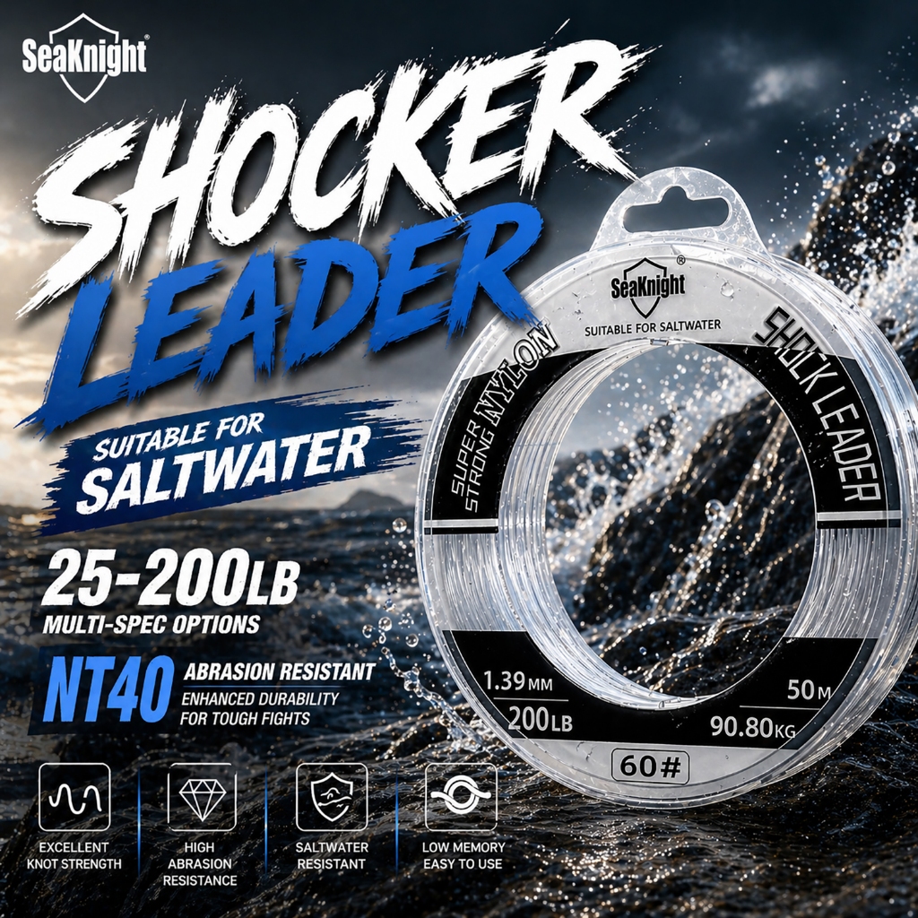 SeaKnight ไนลอน Shock Leader สายโมโนฟิลเมนท์ซิงคิง สำหรับตกปลาทะเล ขนาด 50 ม. และ 100 ม. สtrength 25-200LB