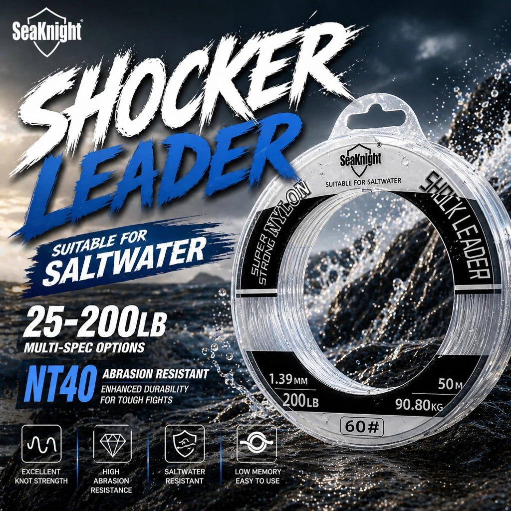 SeaKnight ไนลอน Shock Leader สายโมโนฟิลเมนท์ซิงคิง สำหรับตกปลาทะเล ขนาด 50 ม. และ 100 ม. สtrength 25-200LB
