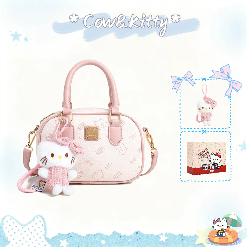กระเป๋าถือสีชมพู Cow&Kitty กระเป๋าถือสีชมพู สไตล์เกาหลี สำหรับสตรี