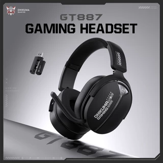 ONIKUMA GT887 ชุดหูฟังสําหรับเล่นเกม 4 โหมด, 2.4G/BT 5.4/แบบมีสาย ไมโครโฟนหมุนได้, Latency ต่ํา, หูฟังครอบหูสบายสําหรับพีซี/PS5/Switch