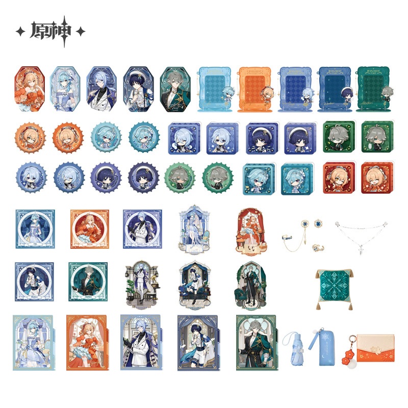 Sunsyea Genshin Impact สินค้าอย่างเป็นทางการ miHoYo Original CYHY Series Badge ขาตั้งอะคริลิค Tartaglia Diluc Yae Miko Cyno Keqing