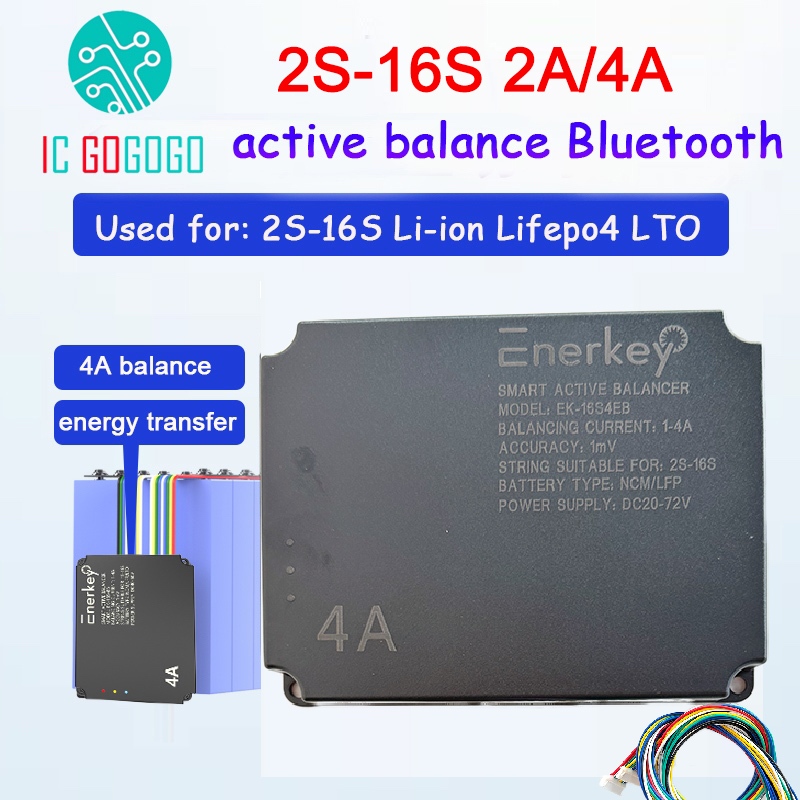 1mv 2A 4A Active Balancer 2S ถึง 16S 15S 48V Li-ion ion Lifepo4 LTO แบตเตอรี่บลูทูธ APP Balance Equalizer อัจฉริยะ Auto Repair สมาร์ท 10S 13S 36V