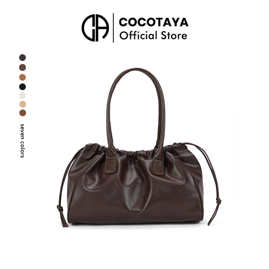 (COCOTAYA) Felix Bag กระเป๋าสะพายไหล่แบบโท้ท ดีไซน์ย้อนยุค ปริมาณมาก สไตล์เรียบง่ายแต่อเนกประสงค์