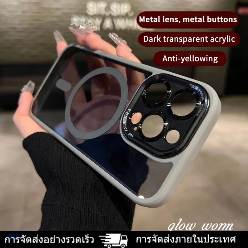 Magnetic PC Hard กรอบโลหะเคสโทรศัพท์สําหรับ iPhone 17 16 15 14 13 12 11 Pro Max Plus Air