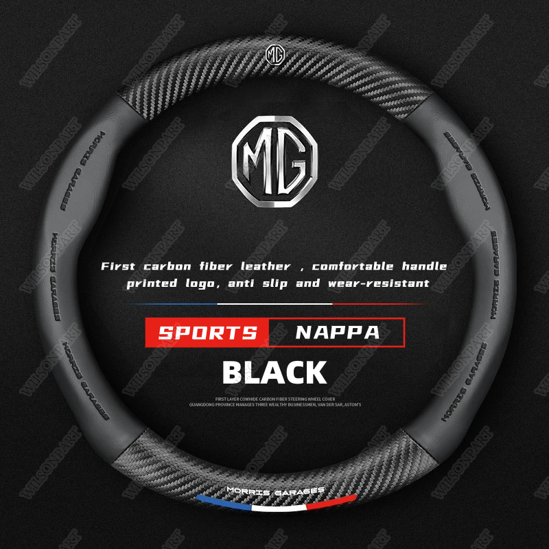 สําหรับ MG ที่หุ้มพวงมาลัยต้นฉบับ | Perfect Fit สําหรับ MG ZS, MG HS, MG 5, MG RX5, MG 3 | กันลื่นและสัมผัสนุ่ม | ติดตั้งง่าย | อุปกรณ์ตกแต่งรถยนต์ (Fits 36-38.5cm Steering Whe