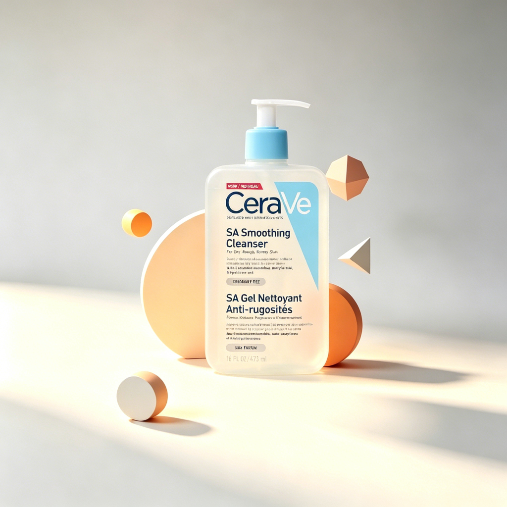 CeraVe Cleanser 473ml SA Smoothing Cleanser พร้อมเซราไมด์สําหรับผิวหน้าและผิวกายเพื่อทําความสะอาดอย่