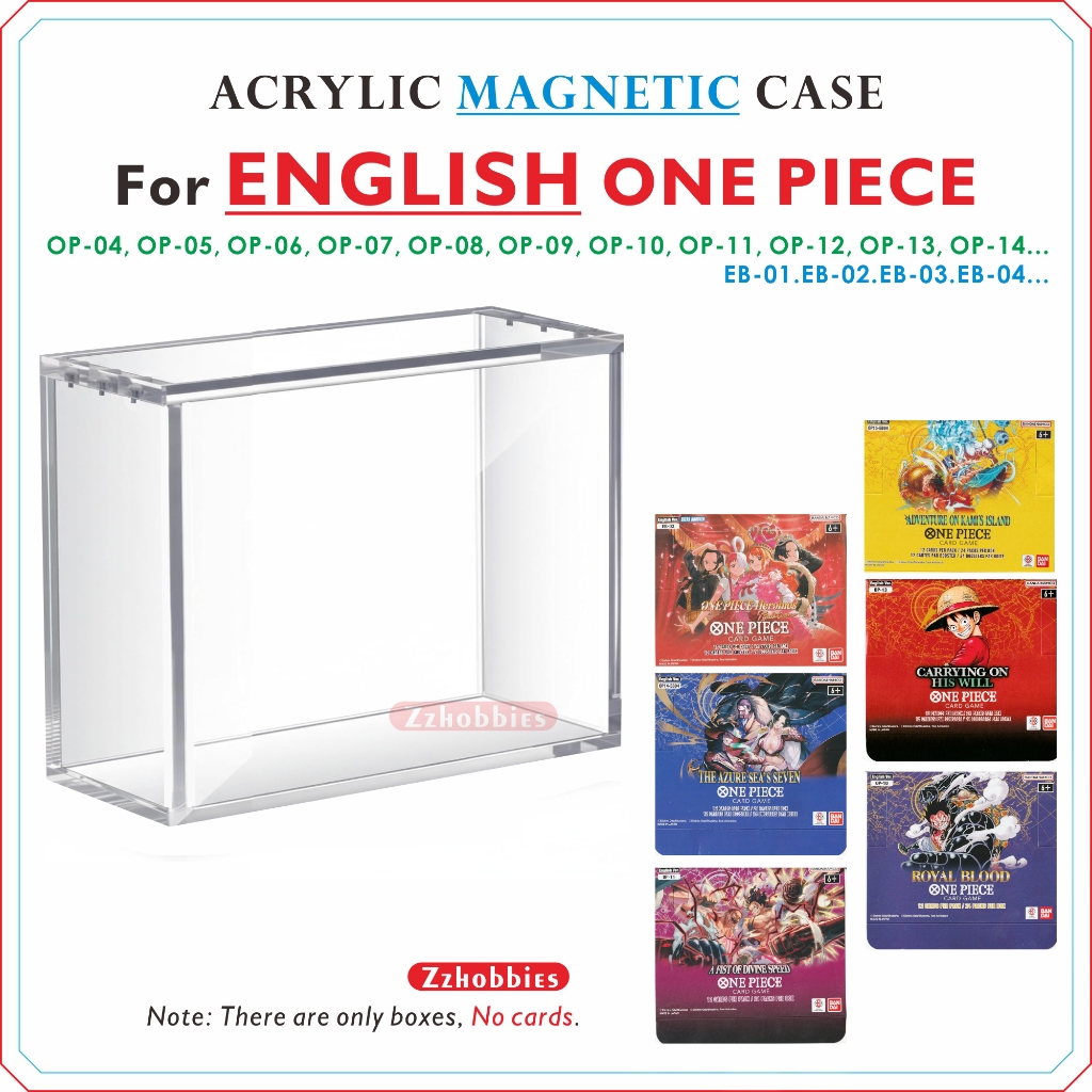 Acrylic Magnetic Display Case For ENGLISH One Piece(COMPATIBLE WITH: OP-4, OP-5, OP-6, OP-7.8.9.10.11.12.13. EB-1.2)