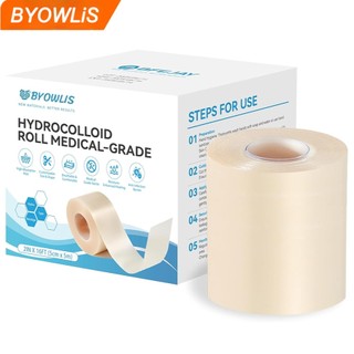 Highly Absorbent Hydrocolloid Acne Tape Roll Acne Patch Bandages, Bed Sore Bandages, Cut-to-Fit Pimple Patch for Face & Body | Fast Healing Gunk-Sucking Dressing for  for Burn, Blister, Acne Care (Waterproof & Sterile)