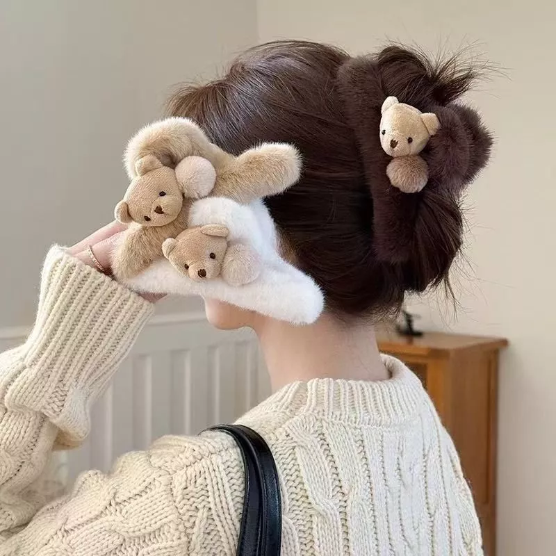 น่ารักตุ๊กตาหมีผมปริมาณหลายคว้าคลิปหญิงเกาหลีรุ่น ทั้งหมด-จับคู่ ขนาดใหญ่ฉลามคลิปสไตล์ใหม่หัว