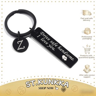 St.kunkka Drive Safe Keychain 26 Letters Keychain Gifts for Boyfriend Couple Husband Dad Birthday Valentines Day Gifts
