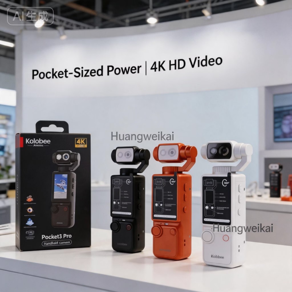 Kalobee กระเป๋า 3 pro 2026 พรีเมี่ยม 2.5K กล้องแอคชั่นมือถือพร้อมโฟกัสอัตโนมัติและเติมแสงกระเป๋ากล้อ