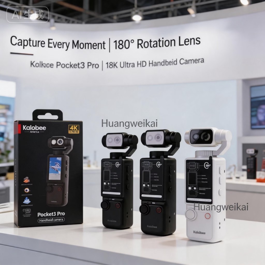 Kalobee กระเป๋า 3 pro 2026 พรีเมี่ยม 2.5K กล้องมือถือ Auto Focus & เติมแสงกระเป๋ากล้องสําหรับ Vloggi
