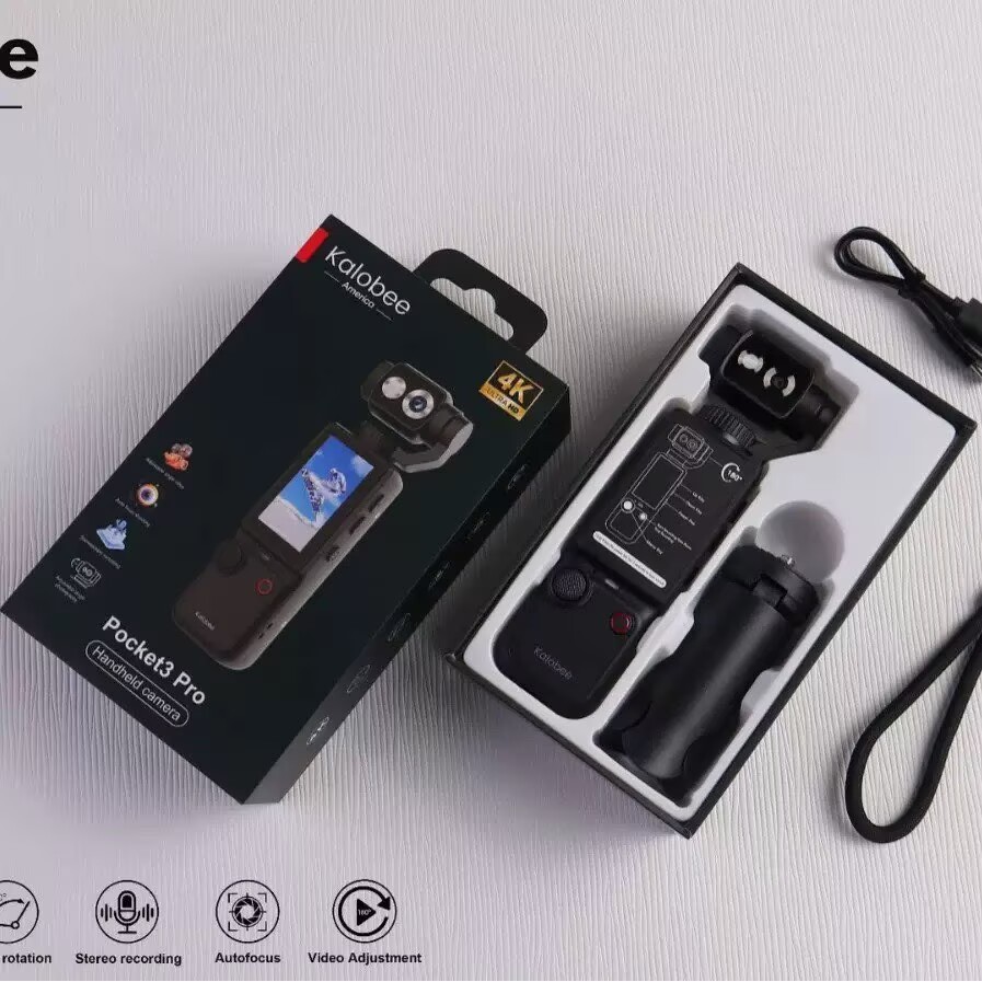 ล่าสุด TOP 1 Kalobee กระเป๋า 3 pro 2026 พรีเมี่ยม 2.5K กล้องแอคชั่นมือถือ Auto Focus & เติมแสงกล้องพ