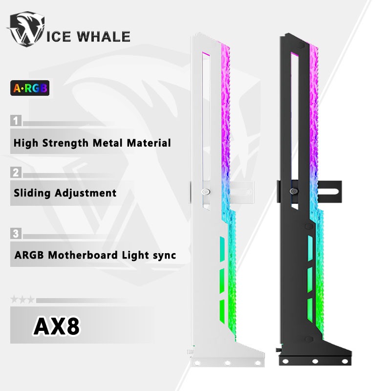 ICE Whale AX8 กราฟิกการ์ดวงเล็บ 5V 3PIN ARGB เมนบอร์ดซิงค์แสงคอมพิวเตอร์กราฟิกการ์ด VGA ผู้ถือ