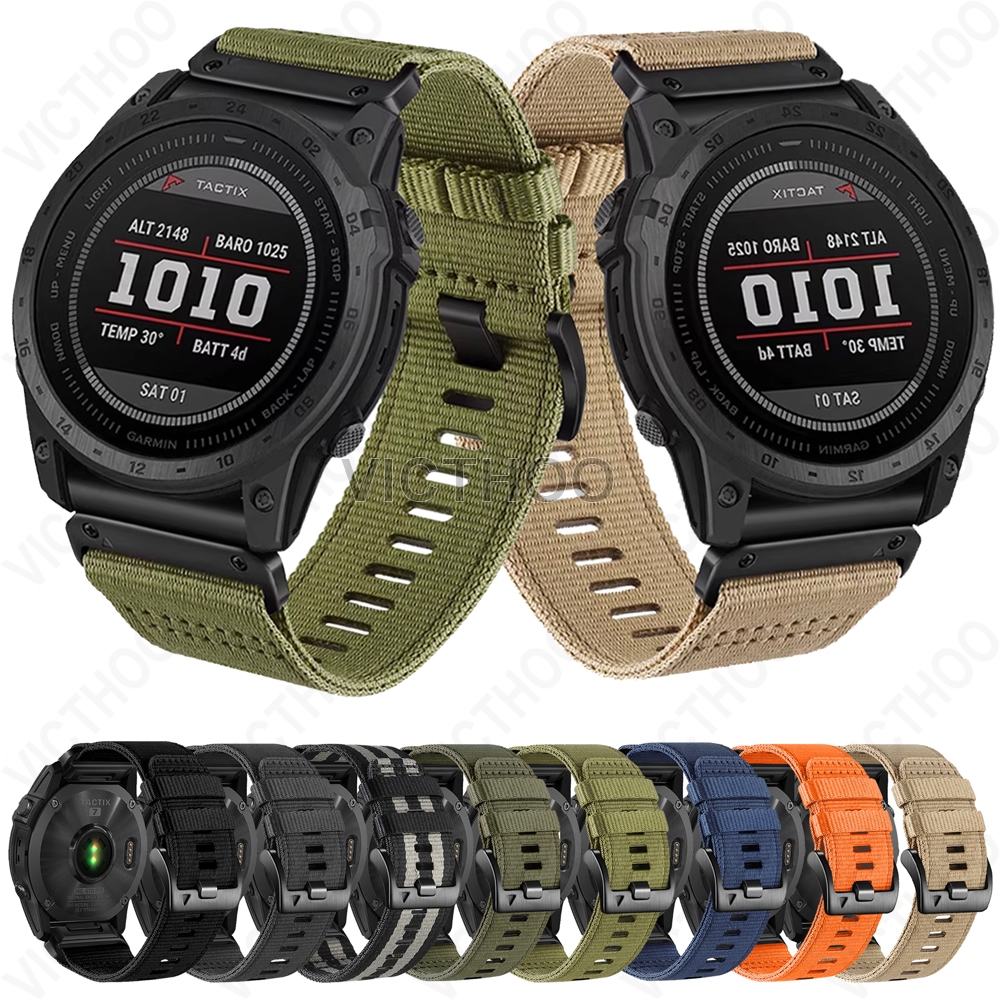 สายนาฬิกาไนลอนระบายอากาศสําหรับ Garmin Fenix 8 51mm 47mm/ 7X pro / 6 / 5X Plus / Fenix3 hr / Forerunner 970 965 955 945 935
