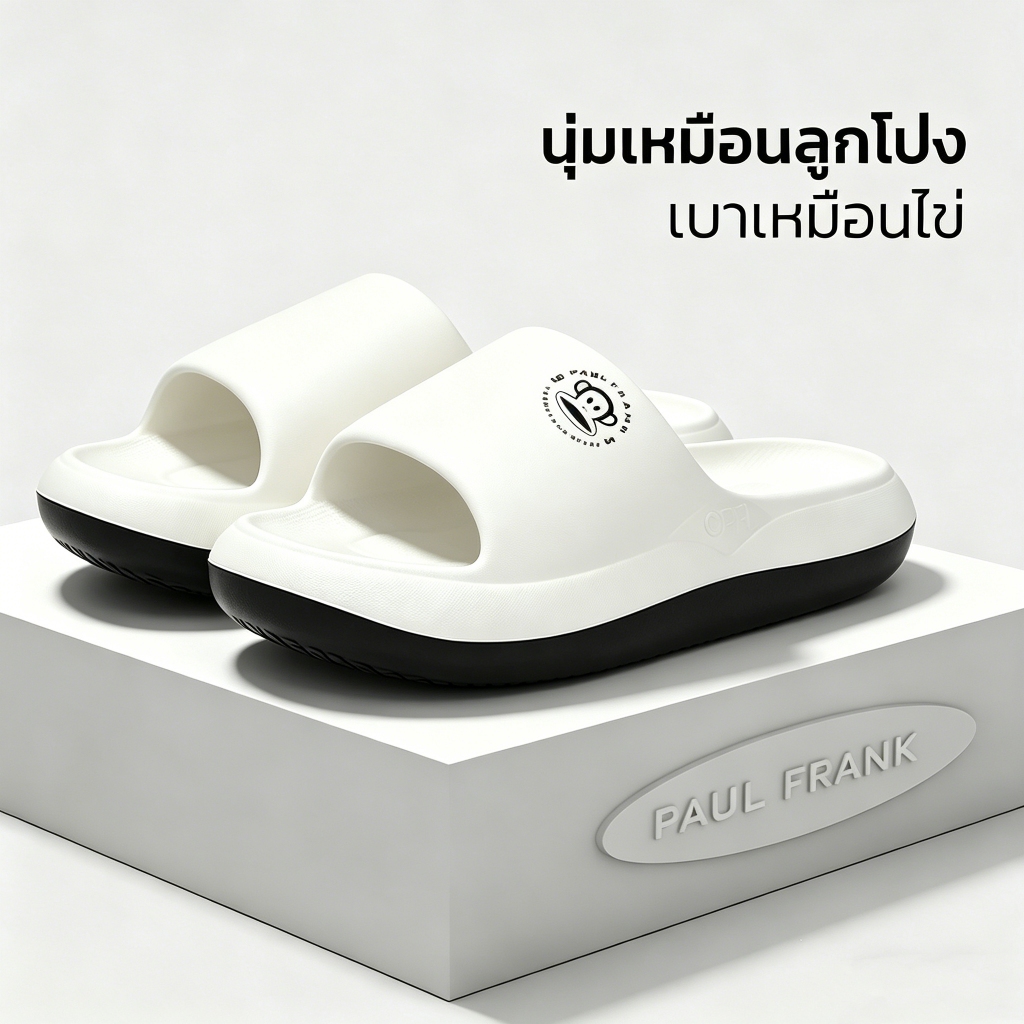 Paul frank รองเท้าแตะผู้ชายและผู้หญิง นุ่มสบาย กันลื่น กันกลิ่น เหมาะกับรูปเท้า เบาบางสวมใส่