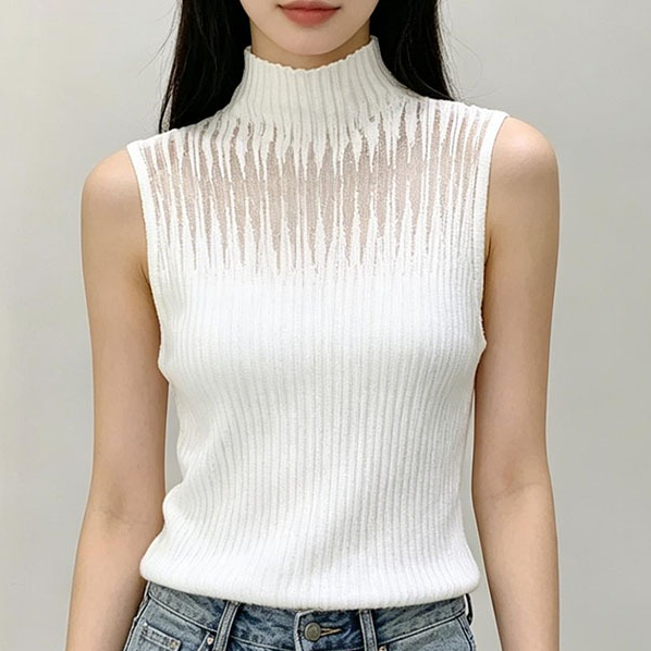 เสื้อกั๊กสายเดี่ยวแขนกุดสำหรับผู้หญิง ยืดหยุ่น สไตล์คอเต่า สวมใส่ง่าย ในฤดูร้อนและใบไม้ร่วง
