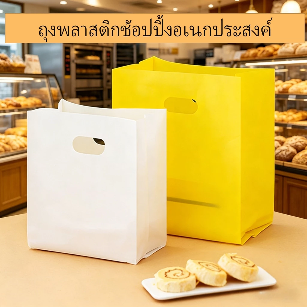 (รับน้ำหนักได้มาก)แต่ละแพ็คมี 50 ชิ้น อย่างหนา/ทนทาน / ถุงบรรจุอาหารแบบใช้แล้วทิ้ง / เบเกอรี่ / ร้านเค้ก / กระเป๋าถือ/ถุงพลาสติกส่งอาหาร/ถุงหูหิ้วใส่อาหาร/ถุงพลาสติกสีพื้น/สินค้าฮิตร้านค้า/ถุงพลาสติกช้อปปิ้ง