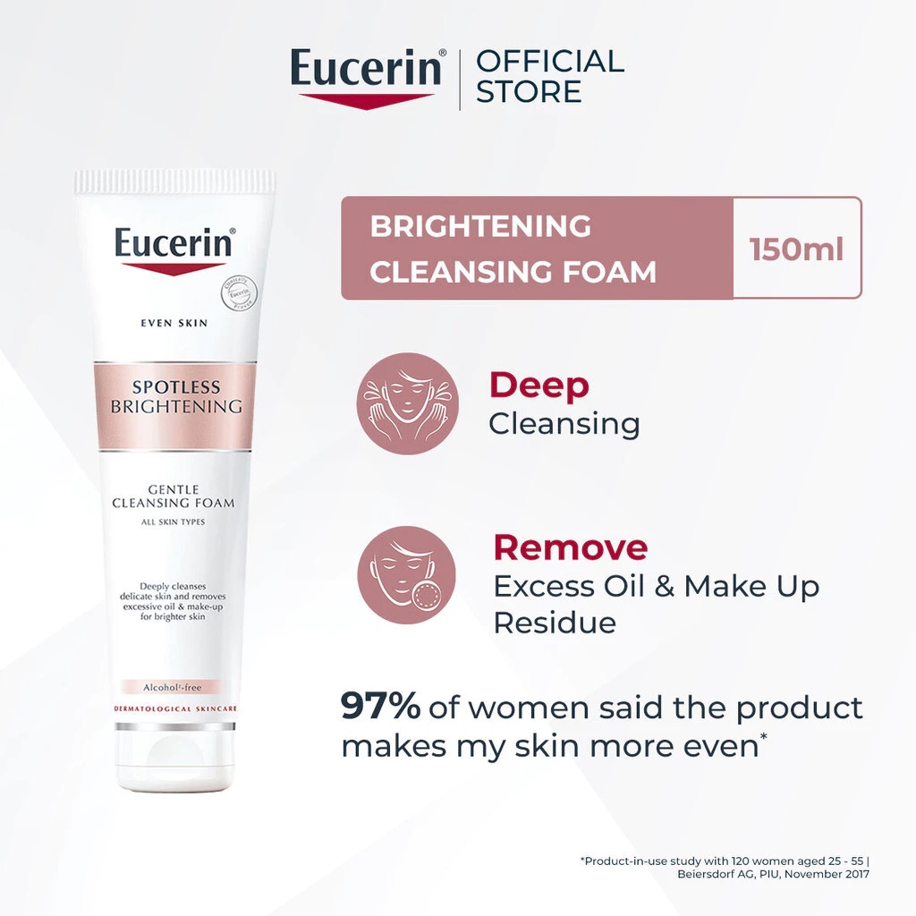 Eucerin SPOTLESS BRIGHTENING GENTLE CLEANSING FOAM 150 G โฟมล้างหน้าผิวกระจ่างใส