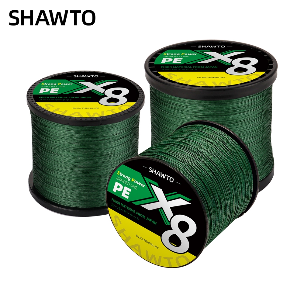 Shawto 8 Strands สายตกปลาถัก 150M 300M ทนทานญี่ปุ่น PE สําหรับปลาคาร์พเบส 10LB 20LB 30LB 50LB 100LB 