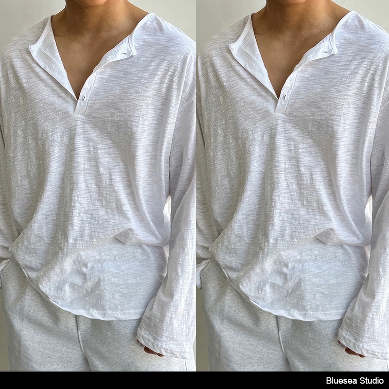 BS |polo ผู้ชายแขนยาวบางปุ่มกล้ามเนื้อกีฬาเสื้อโปโล