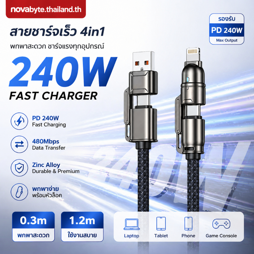 สายชาร์จคล้องคอ Type-C แบบพวงกุญแจ 0.3M/1.2M รองรับ PD60W C to C / PD27W C to iOS ถ่ายโอนข้อมูล 480M