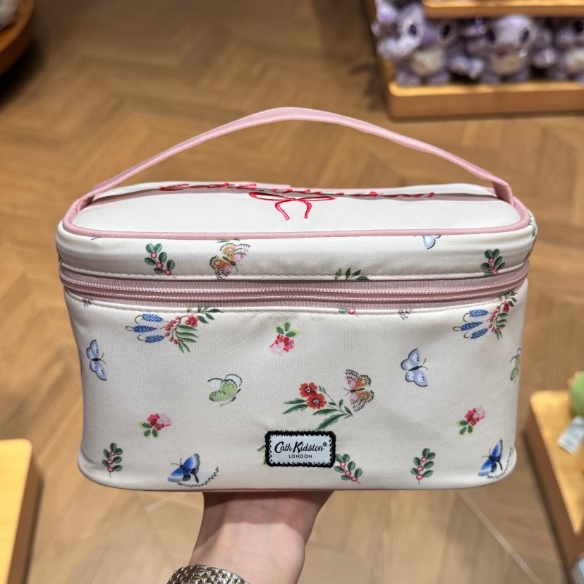 Miniso Cath Kidston Garden Workshop Series กระเป๋าเครื่องสําอางแบบพกพา สีชมพู สีฟ้า