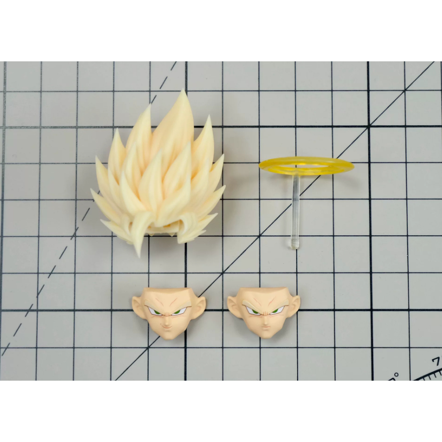 NONO Super Saiyan 2 Goku (เวอร์ชั่นรัศมี) SHF Goku ชิ้นส่วนดัดแปลง DKO Super Saiyan 2 สีเหลืองอ่อนสีทึบ