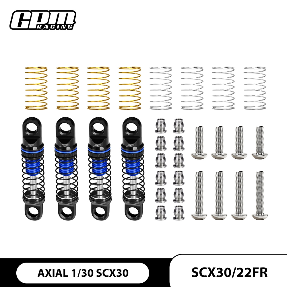GPM โลหะผสมปรับ Shock ชุด 22 มม.สําหรับ AXIAL SCX30 Ford Bronco Jeep Wrangler JLU K10 1/30 MINI RC Crawler อุปกรณ์เสริม