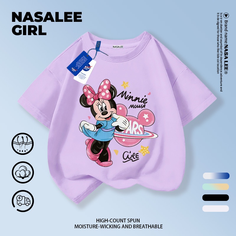 [จัดส่งในวันเดียวกัน] เด็กผ้าฝ้ายสีม่วงเสื้อยืดการ์ตูนมินนี่น่ารักสนุกพิมพ์ฤดูร้อนเสื้อผ้าระบายอากาศแขนสั้นเหมาะสําหรับ 3-16ชายหญิง ราคาถูก Shopee Lazada