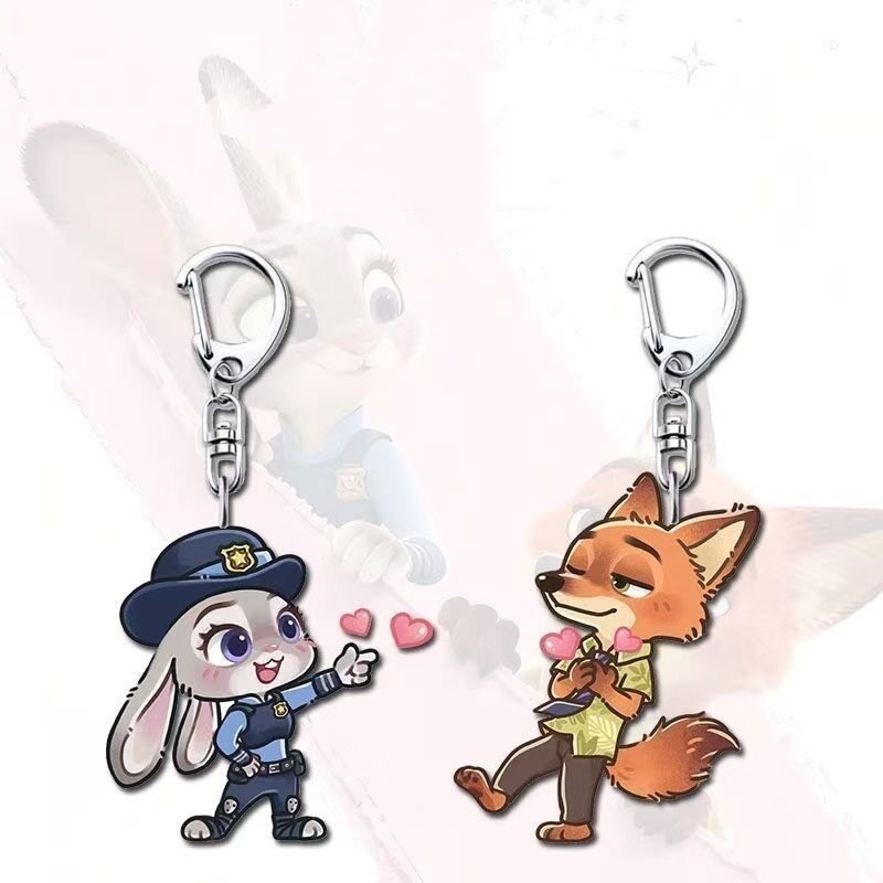 2026 สไตล์ใหม่ Crazy Zoo Judy Nick Animation สินค้าอะคริลิคของขวัญมูลค่าสูงพวงกุญแจน่ารัก