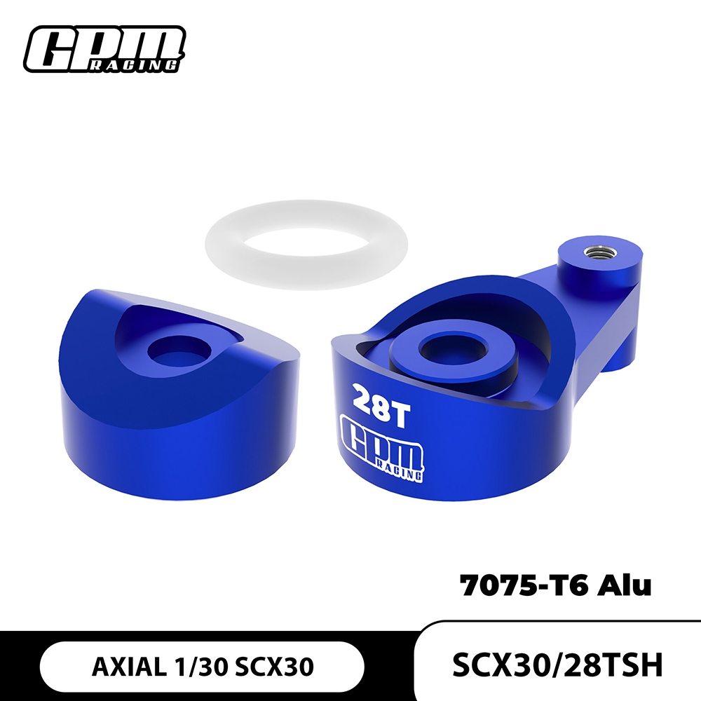 GPM โลหะผสมพวงมาลัยฮอร์น 28T Servo Saver สําหรับ AXIAL SCX30 Ford Bronco Jeep Wrangler JLU K10 1/30 MINI RC Crawler อุปกรณ์เสริม