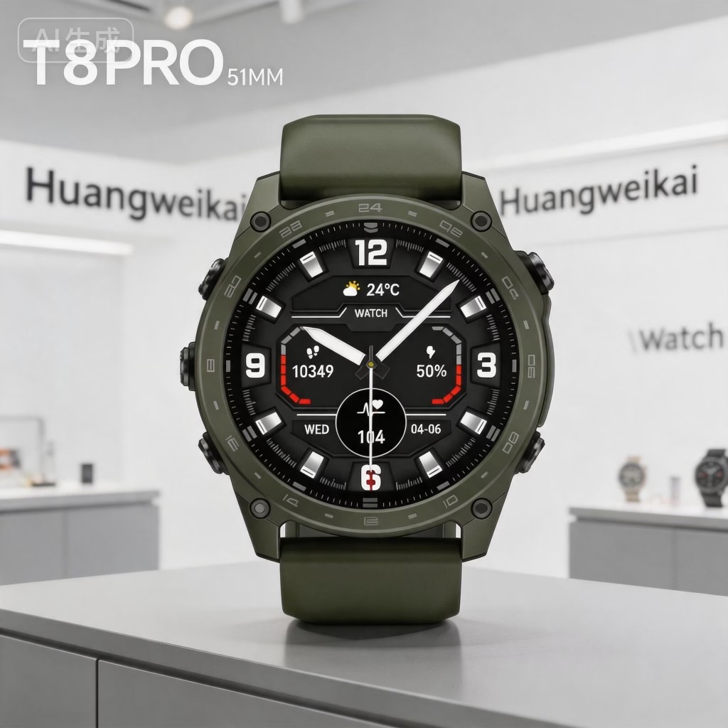2026 T8 pro สมาร์ทนาฬิกาสําหรับชายกันน้ําดําน้ําและว่ายน้ํานาฬิกากีฬากลางแจ้ง AMOLED SmartWatch บลูท