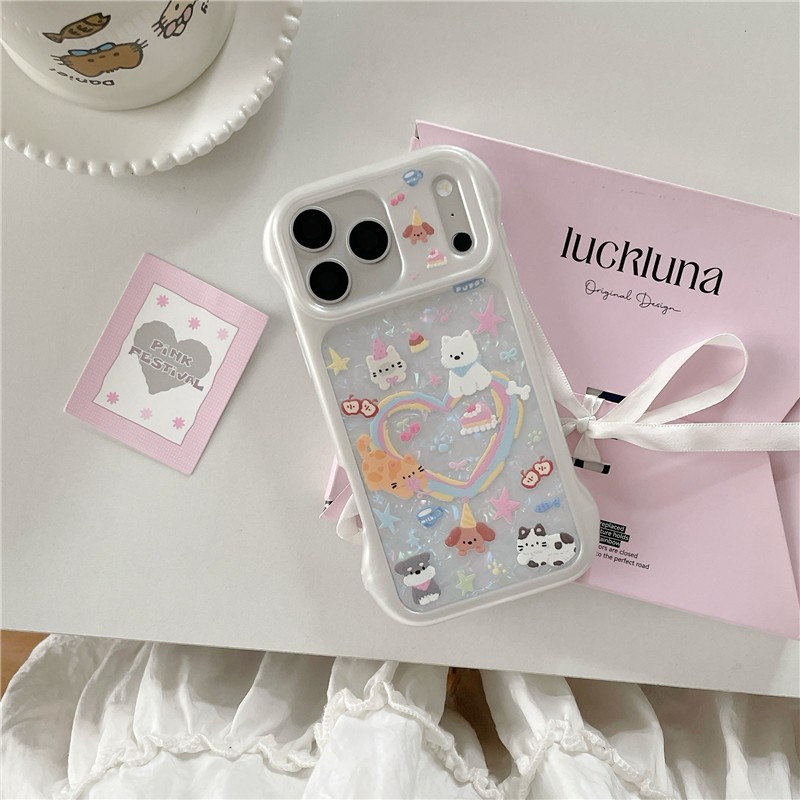 IPhone 17 Pro max ลายแมวและสุนัข เคสโทรศัพท์อะคริลิค materia