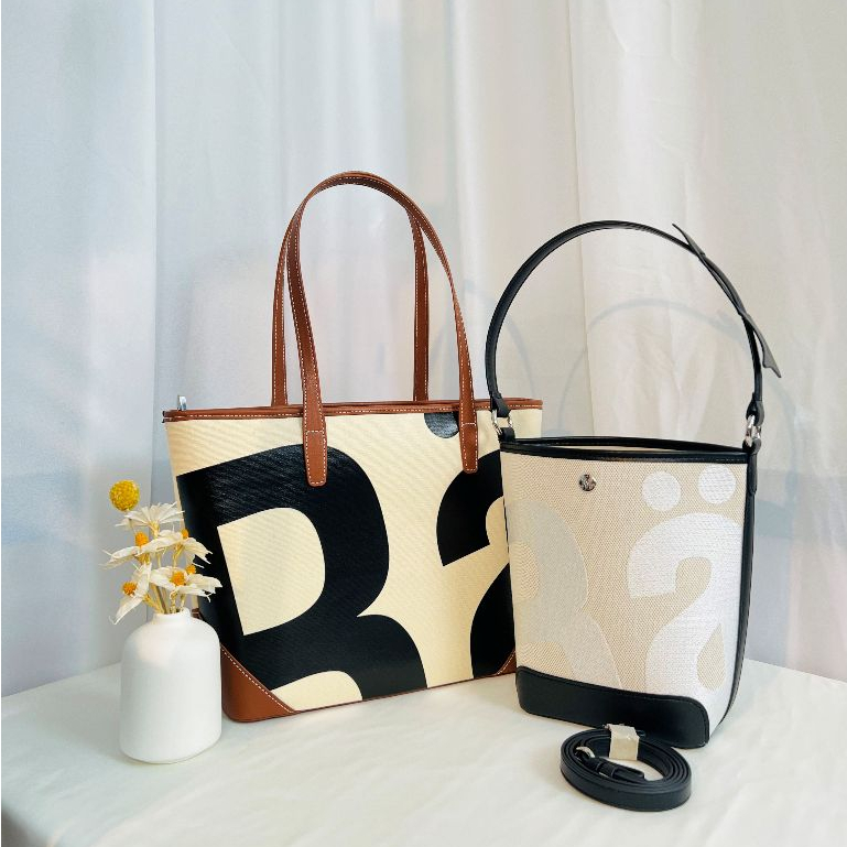 Mangu Shipment 1:1Rally La Costa City Tote & Mini Whisper Bag (จํากัด) -Tote and Bucket Bag ลายโลโก้