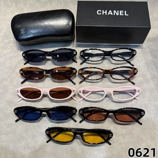 แบรนด์หรูตาแมวกล่องเล็กแว่นกันแดดหญิง ยูวี400 แฟชั่นปกขาวนักเรียนแว่นกันแดดใส