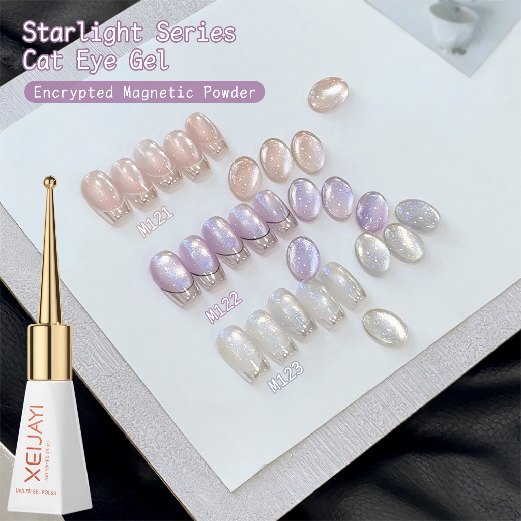 XEIJAYI 10ml-Shining Starlight Purple Cats Eye Gel Nail Polish เหมาะสําหรับใช้ร้านเสริมสวยและครอบครัว