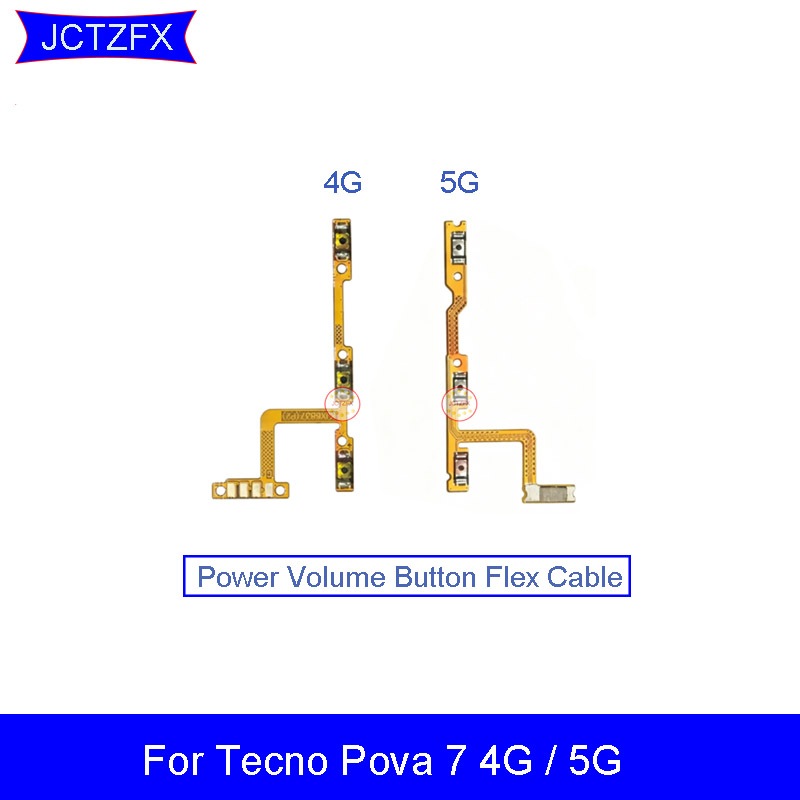 ปุ่มปรับระดับเสียงสายไฟ Flex Cable สําหรับส่วนอุปกรณ์เสริม Tecno Pova 7 4G / 5G